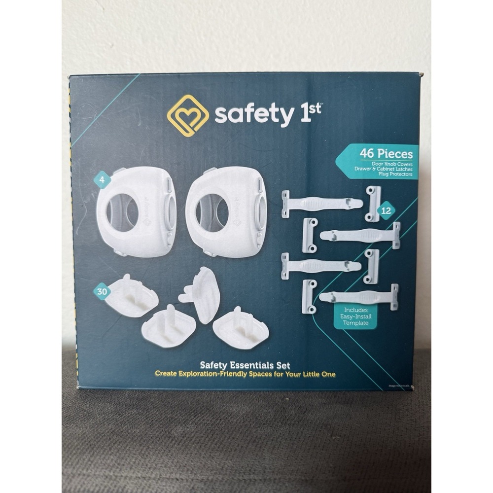 NIB Safety 1st Doorknob Covers Drawer Cabinet Latches Plug Protectors 46 Pieces
